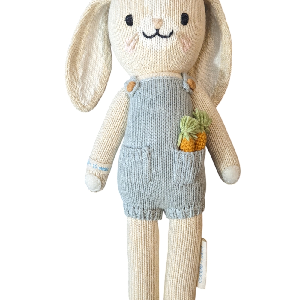 Cuddle + Kind Knit Henry Bunny Yarn Doll with Overalls